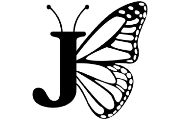 Stylized Butterfly Logo with Letter 'J'