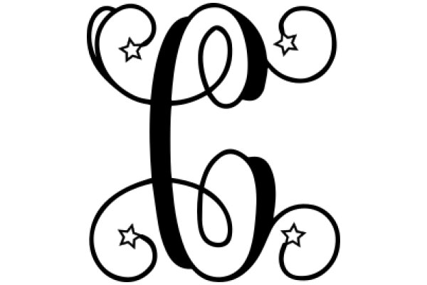 Stylized Monogram with Star Accents