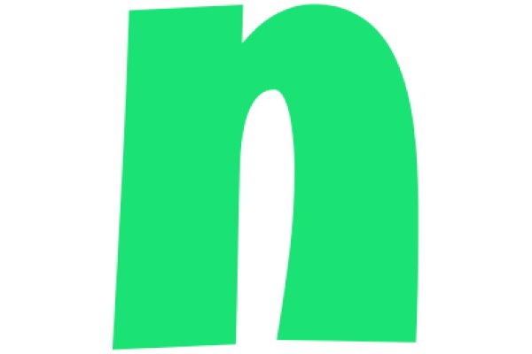 Vibrant Green Letter N on a White Background