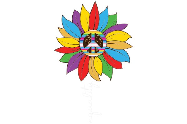 Vibrant Flower with Peace Sign Centerpiece