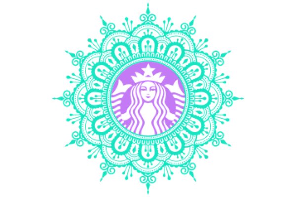 Stylized Starbucks Logo with Floral Design