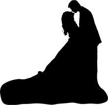 Silhouette of a Couple in a Romantic Pose