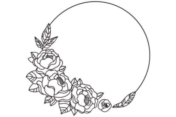 Elegant Floral Design: A Line Art