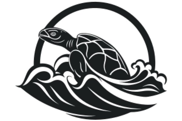 Stylized Logo of a Turtle in a Wave