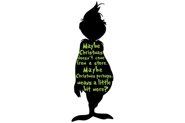 A Silhouette of a Cartoon Character with a Festive Christmas Quote