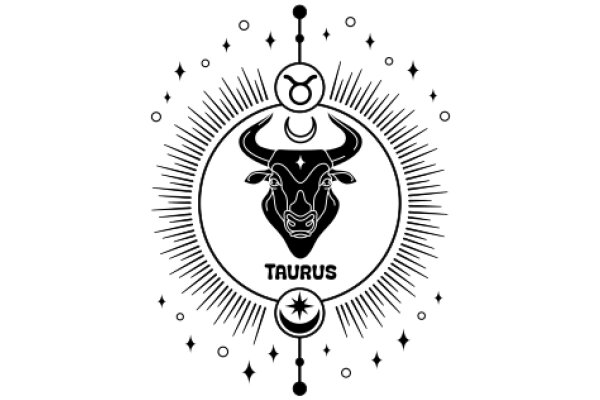 Zodiac Taurus Emblem with Astrological Symbols