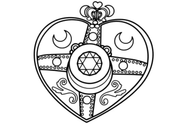 AHeart-Shaped Symbol with Intricate Designs and Symbols