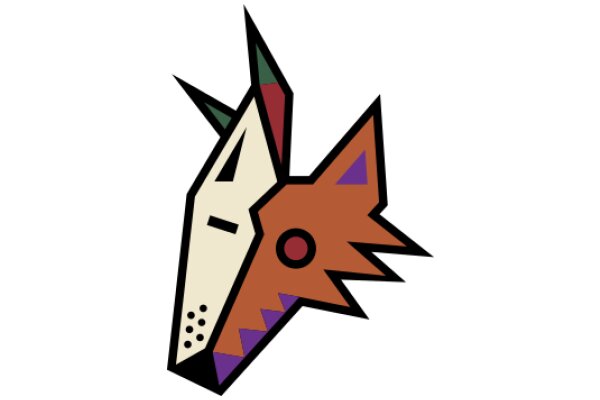 Stylized Cartoon Character: A Dog-Fox Hybrid with a Purple Nose