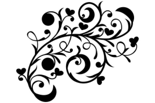 Elegant Black Ink Floral Design