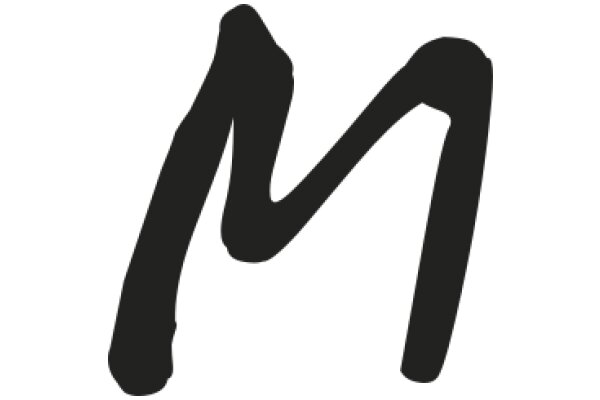 Stylized Black Letter 'M' on a White Background