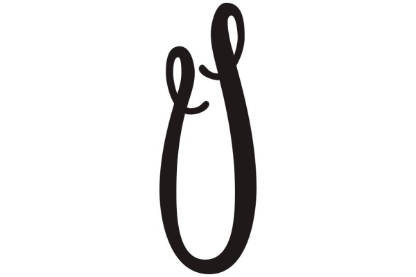 Stylized Black Letter 'O' with a Curly Tail