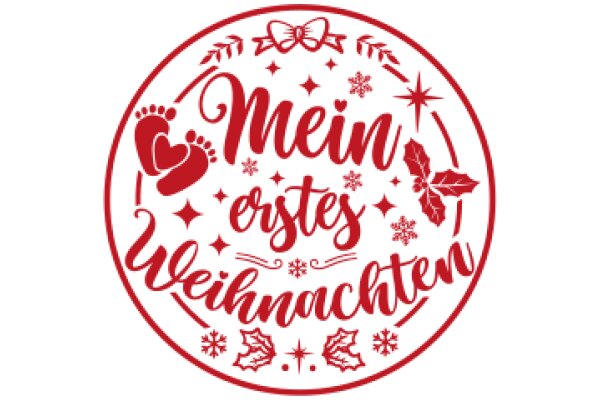 Celebrating the Festive Season: A Red and White Holiday Logo