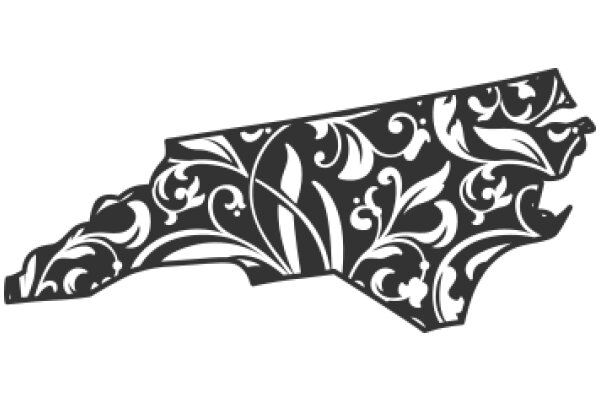 Stylized State Outline with Floral Patterns