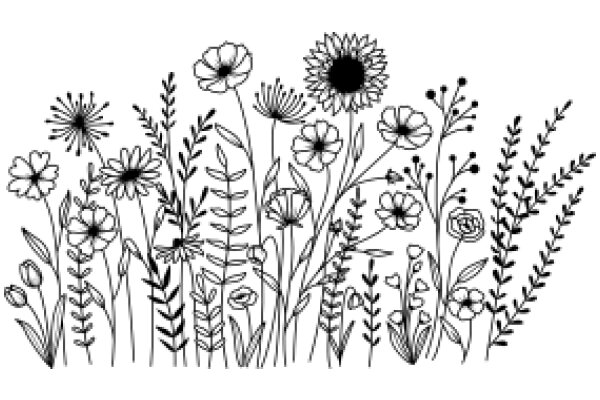 Floral Illustration: A Collection of Flowers and Plants