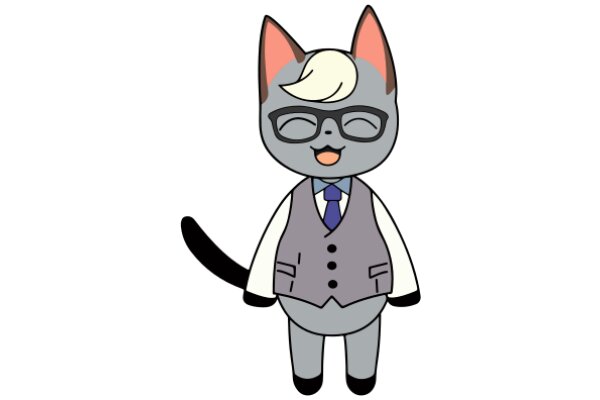 A Whimsical Feline in a Suit and Tie