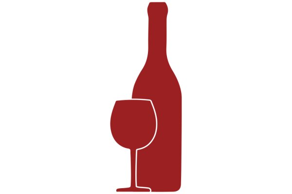 A Red Wine Bottle and Glass Icon