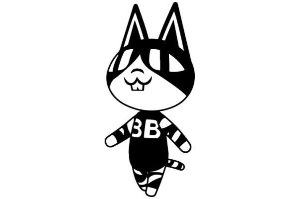 Stylish Cat Character with Number 3B