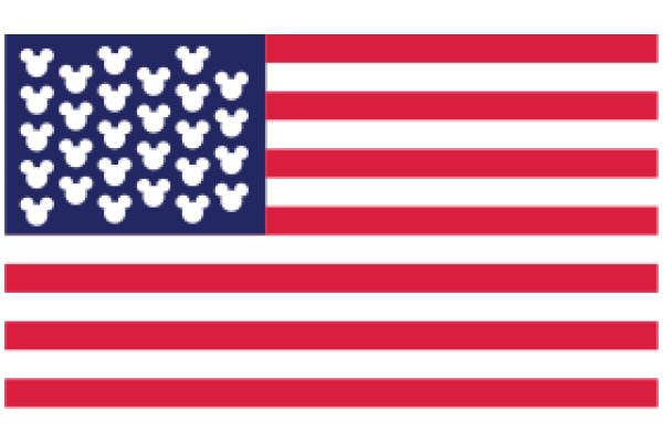 United States Flag with Mickey Mouse Design