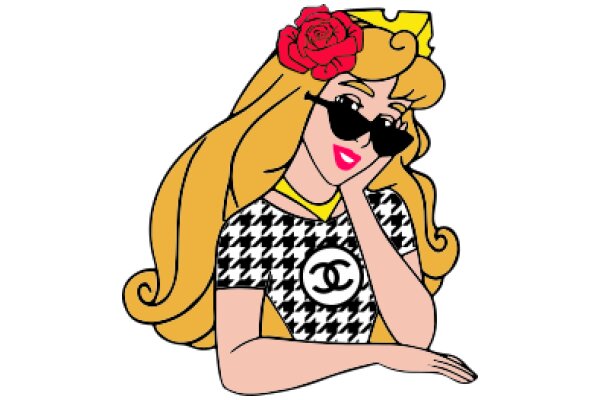 Stylish Princess: A Fashionable Cartoon Character