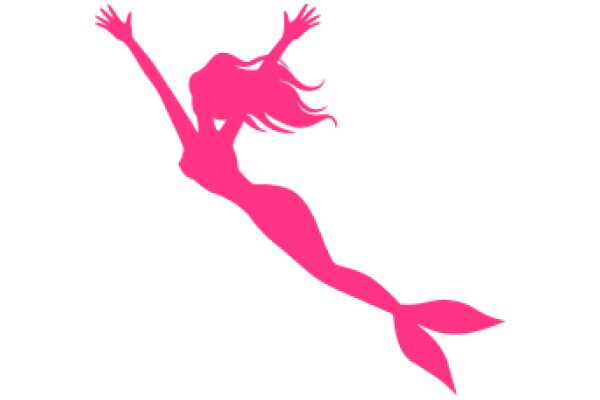 Celebratory Pink Mermaid Silhouette