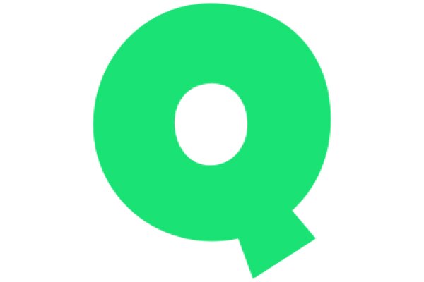 Vibrant Green Letter 'Q' with a Curved Top