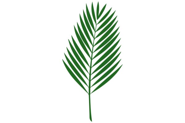 Simplistic Green Palm Leaf Vector Graphic