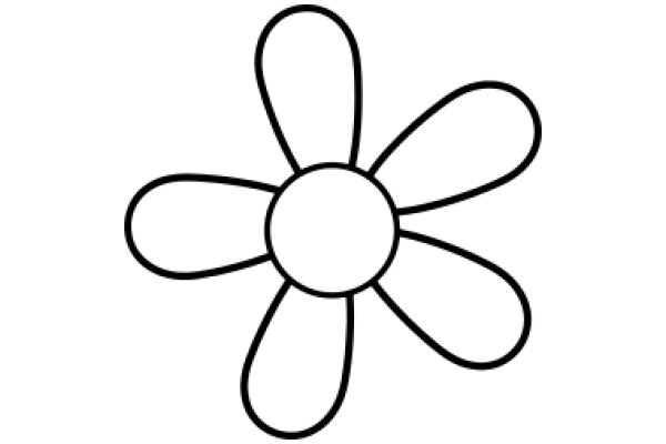 Simplistic Line Drawing of a Flower