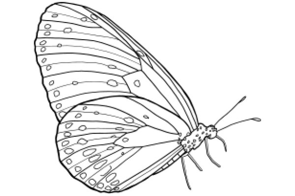 A Detailed Line Drawing of a Butterfly