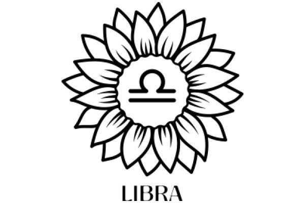 Stylized Libra Logo with Sunflower Design