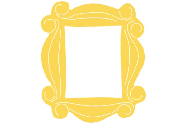 A Yellow Oval Frame with Scrolled Designs