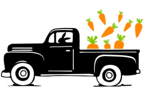 A Classic Truck Loaded with Fresh Carrots