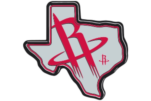 Stylized Texas State Logo with Red Lettering and Red Star