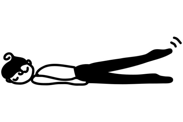 A Playful Cartoon of a Person Lying Down with a Smiley Face