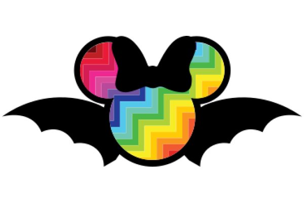 Vibrant Rainbow Bat with a Playful Twist