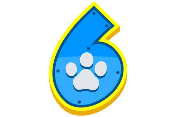 Vibrant Blue and Yellow Paw Print Logo