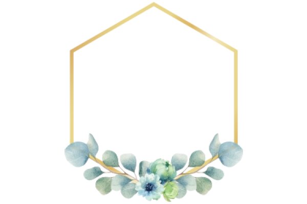 A Digital Artwork of a Floral Wreath with a Gold Frame