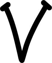 Simplistic Black Letter 'V' on a White Background