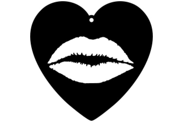 Silhouette of a Lips and Heart Shape