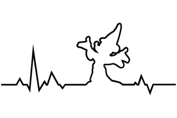 Electrocardiogram with Silhouette of a Bird