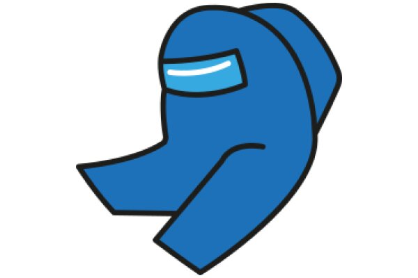 Stylized Blue Character with a Blue Visor