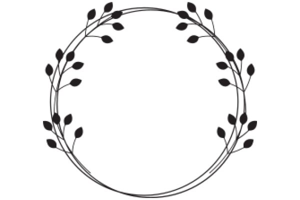 Elegant Black Leaf Wreath Design