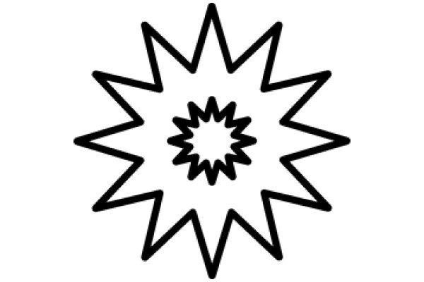 Stylized Starburst Design with Black Outline