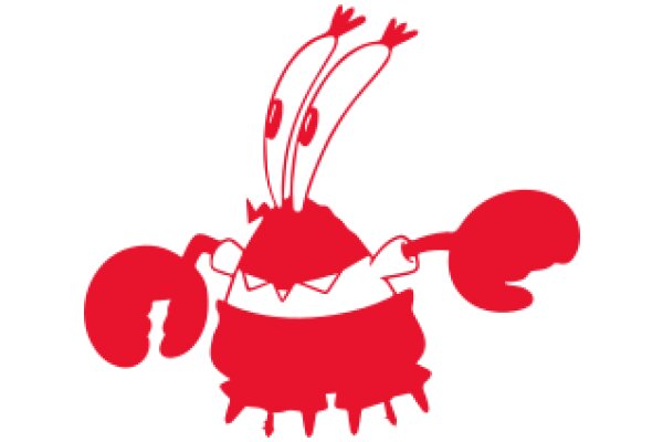 A Playful Red Crab with White Antennae and Feet