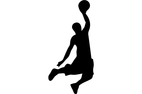 Silhouette of a Basketball Player in Action