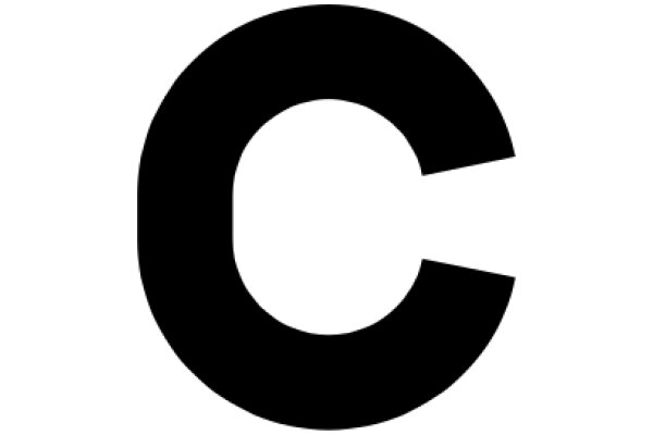 Simplicity in Design: A Black Letter 'C' on a White Background