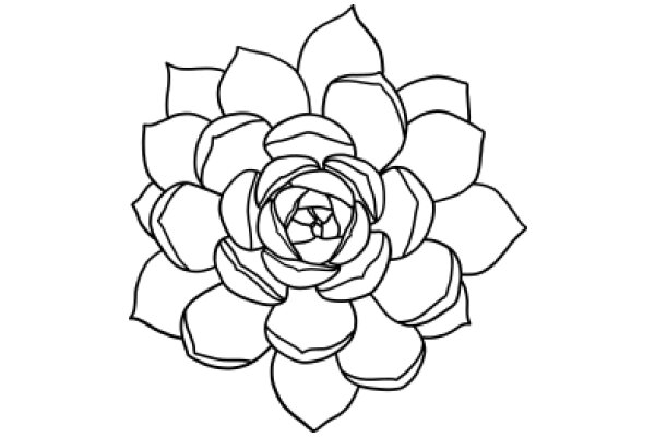 Stylized Floral Design: A Line Art