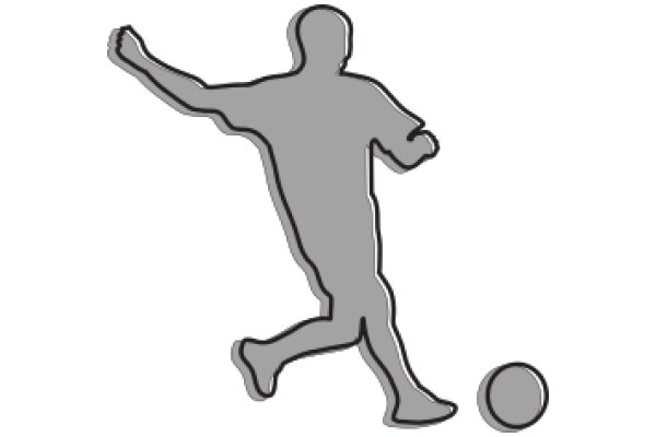 Silhouette of a Person Kicking a Ball