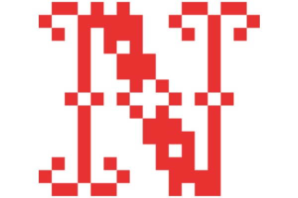 Digital Art: A Red Pixelated Letter 'N' with a Stylish Design