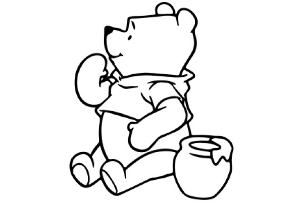 A Whimsical Illustration of a Bear-Shaped Character with a Pot