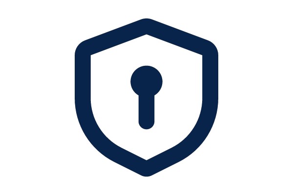 Protective Shield Icon with Keyhole